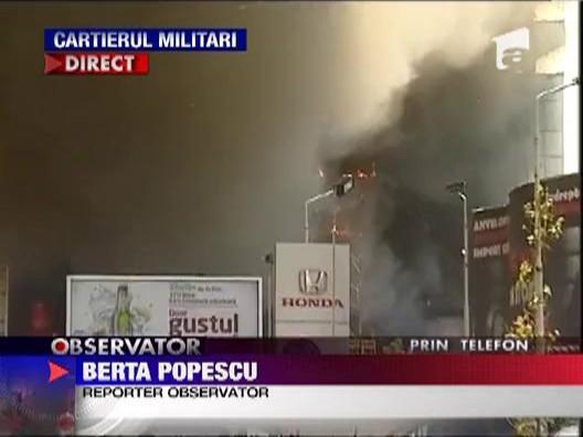 UPDATE! Incendiul violent de pe Soseaua Virtutii din Capitala, stins! Tramvaiul 41 circula!