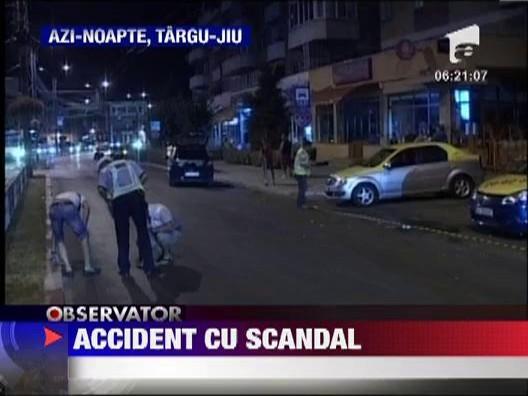 Targu Jiu: Un taximetrist a fost spulberat langa masina sa