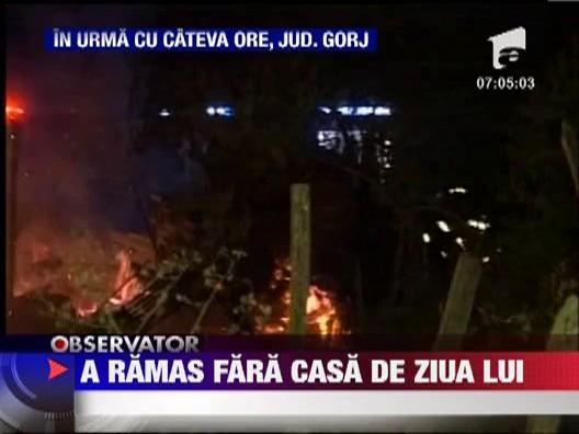 Incendiu devastator in Gorj: O familie a ramas fara locuinta