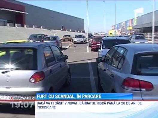 Scandal intr-o parcare din Constanta! Un hot de masini, prins in plina actiune