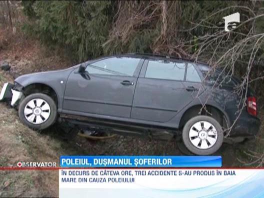 Poleiul a provocat o serie de accidente in Baia Mare