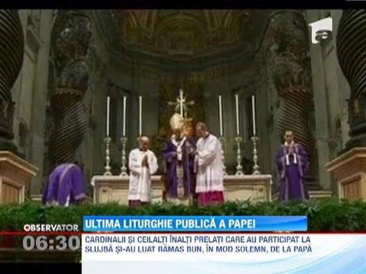 Papa Benedict al XVI-lea, ovationat la ultima liturghie publica dinaintea retragerii sale