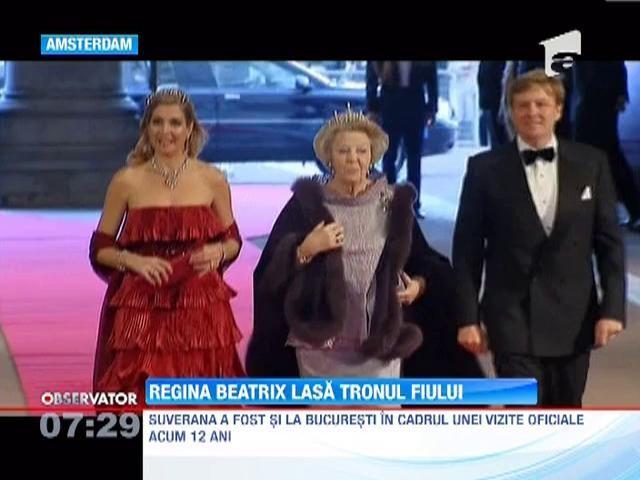 Regina Beatrix preda tronul Printului Willem-Alexander
