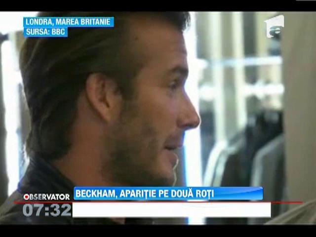 David Beckham si-a facut aparitia pe motor, la Saptamana Modei de la Londra