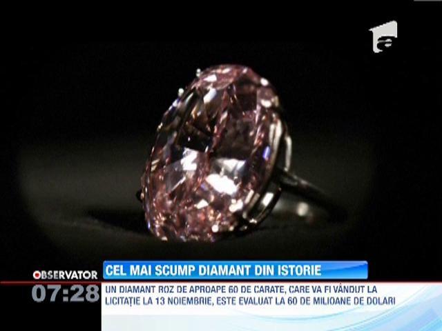 Cel mai scump diamant din istorie, evaluat la peste 60 de milioane de dolari