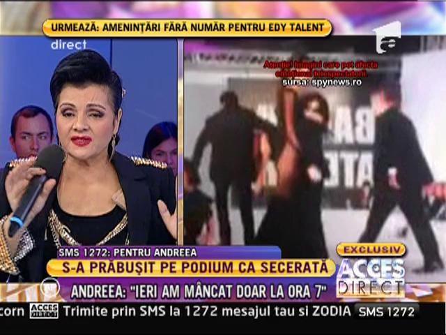 VIDEO! Fotomodelul Andreea Podărescu a leşinat în timpul unei prezentări de modă