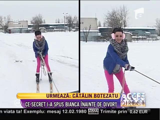 Cosmina Păsărin s-a dat cu schiurile prin Bucureşti