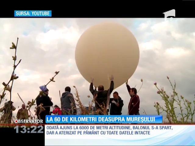 Un balon lansat la la 60 de kilometri deasupra Mureşului culege date despre poluare