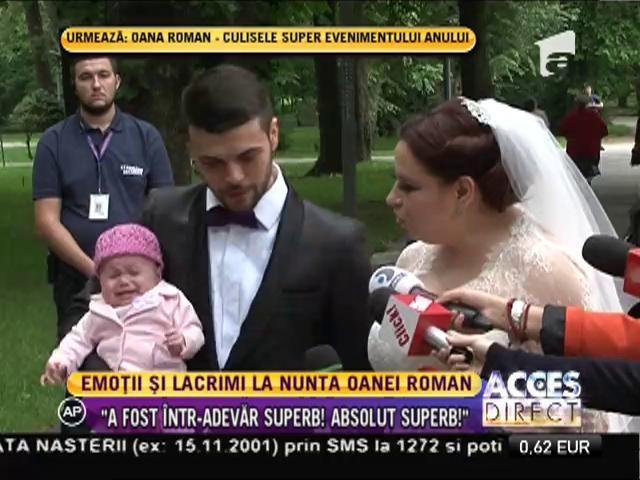 EXCLUSIV! Emoții și lacrimi, la nunta Oanei Roman: ”Tata mi-a spus că a vrut neapărat să mă vadă mireasă”