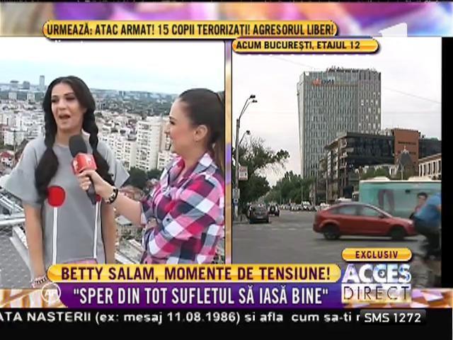 Betty Salam, momente de tensiune pe una dintre cele mai înalte clădiri din Bucureşti! 