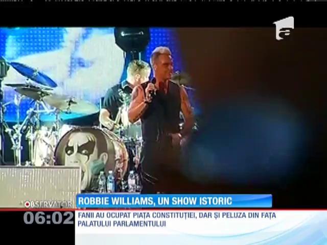 Robbie Williams, show incendiar la București! 63.000 de români au fost prezenți în Piața Constituției!