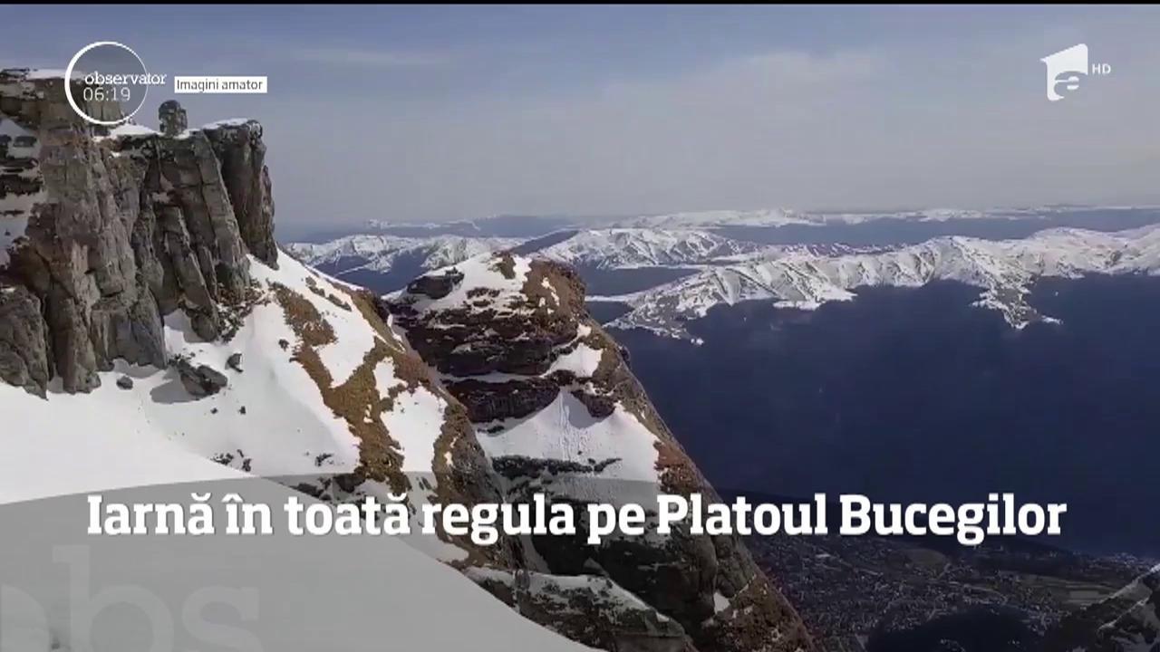 VIDEO: Strat gros de zăpadă, în România, cu câteva zile înainte de Paște! Este iarnă în toată regula pe Platoul Bucegilor