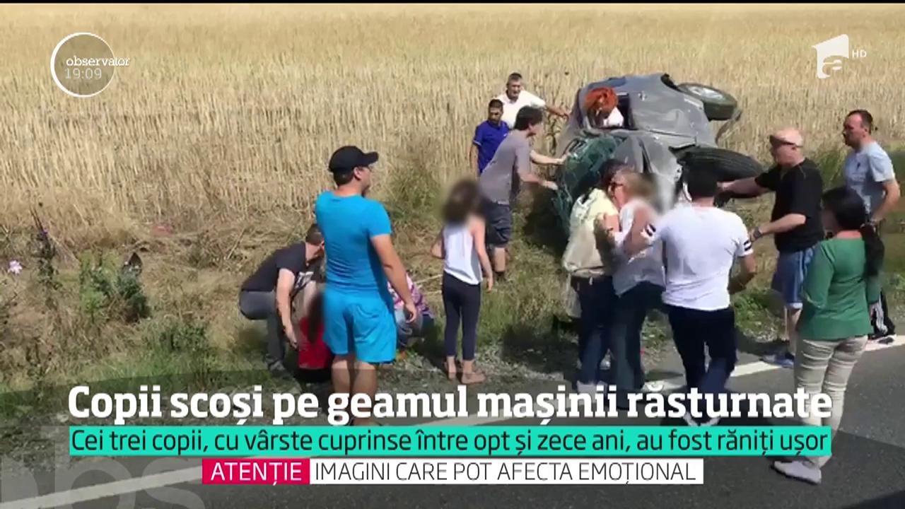 Accident VIOLENT la Constanța! PATRU victime dintre care TREI SUNT COPII! Elicopterul SMURD, la fața locului!