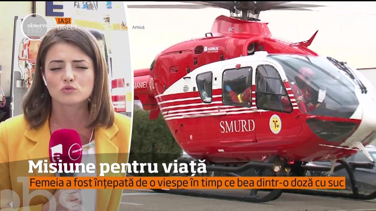 Intervenţia elicopterului SMURD a salvat o viaţă! O femeie de 40 de ani a văzut moartea cu ochii. Totul, din cauza unei ALBINE
