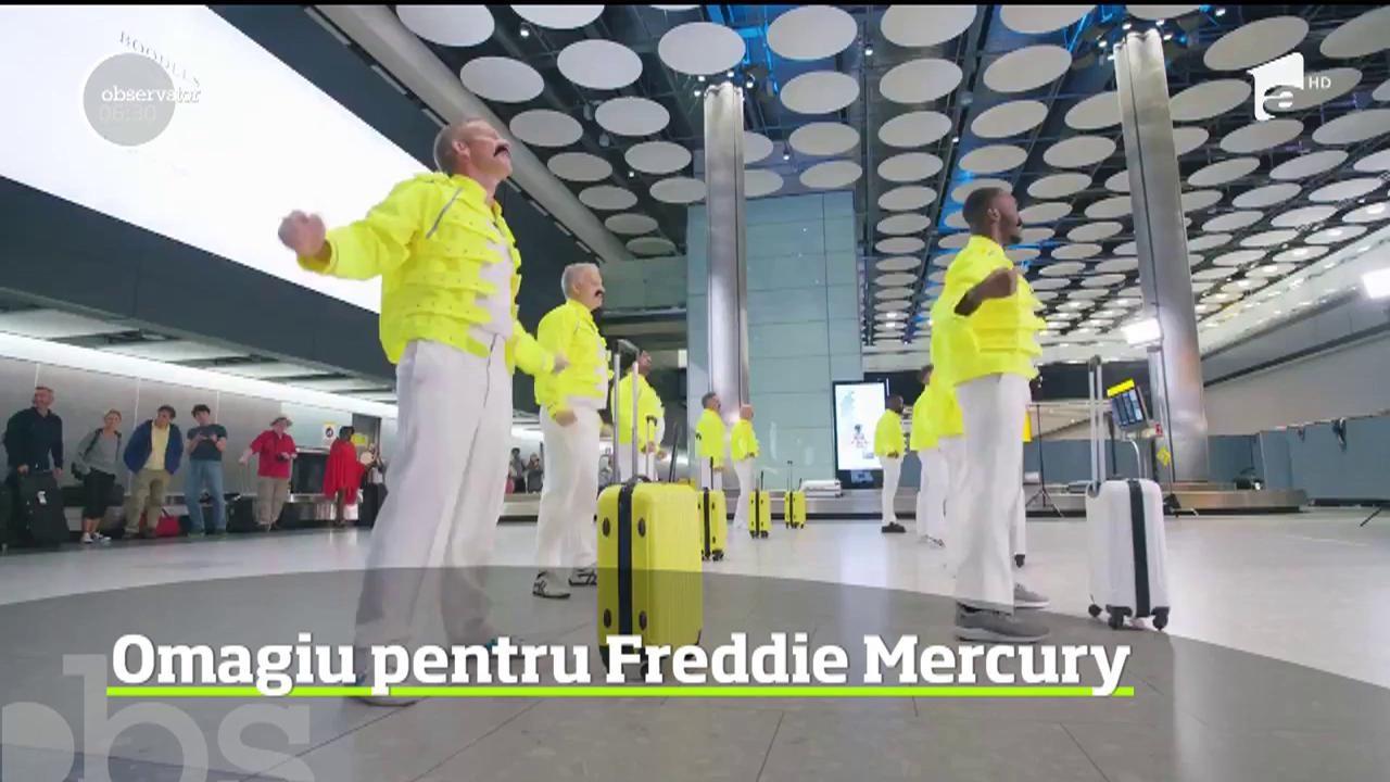 Moment MAGIC pentru legendarul FREDDIE MERCURY! Un omagiu coregrafic i-a fost adus pe aeroportul Heathrow, acolo unde a lucrat înainte să se alăture trupei care a cucerit o lume întreagă