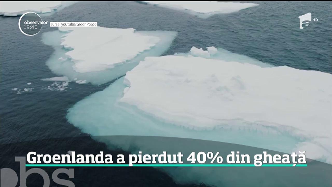 Groenlanda a pierdut peste două miliarde de tone de gheaţă, adică aproape jumătate din teritoriul său, într-o singură săptămână!