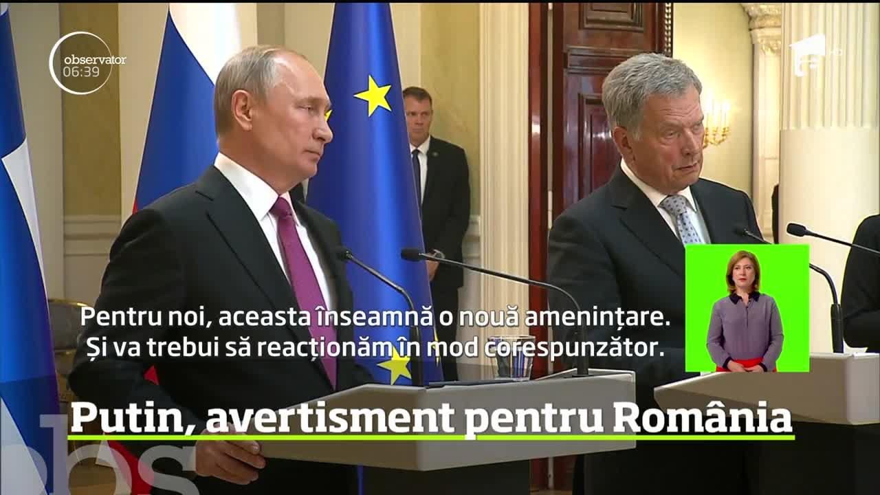 Vladimir Putin amenință direct România: „Vom reacționa în mod corespunzător! Ne simțim sub presiune”