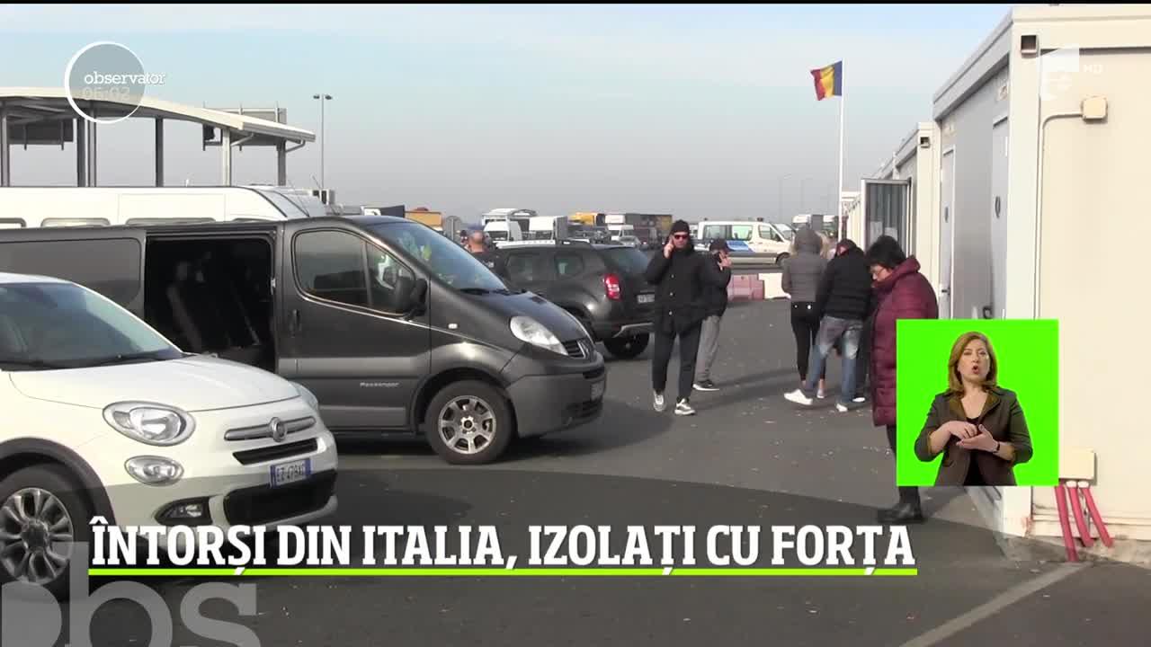 Români întorși din Italia, izolați cu forța. Oamenii acuză că nu li s-a adus apă sau mancare