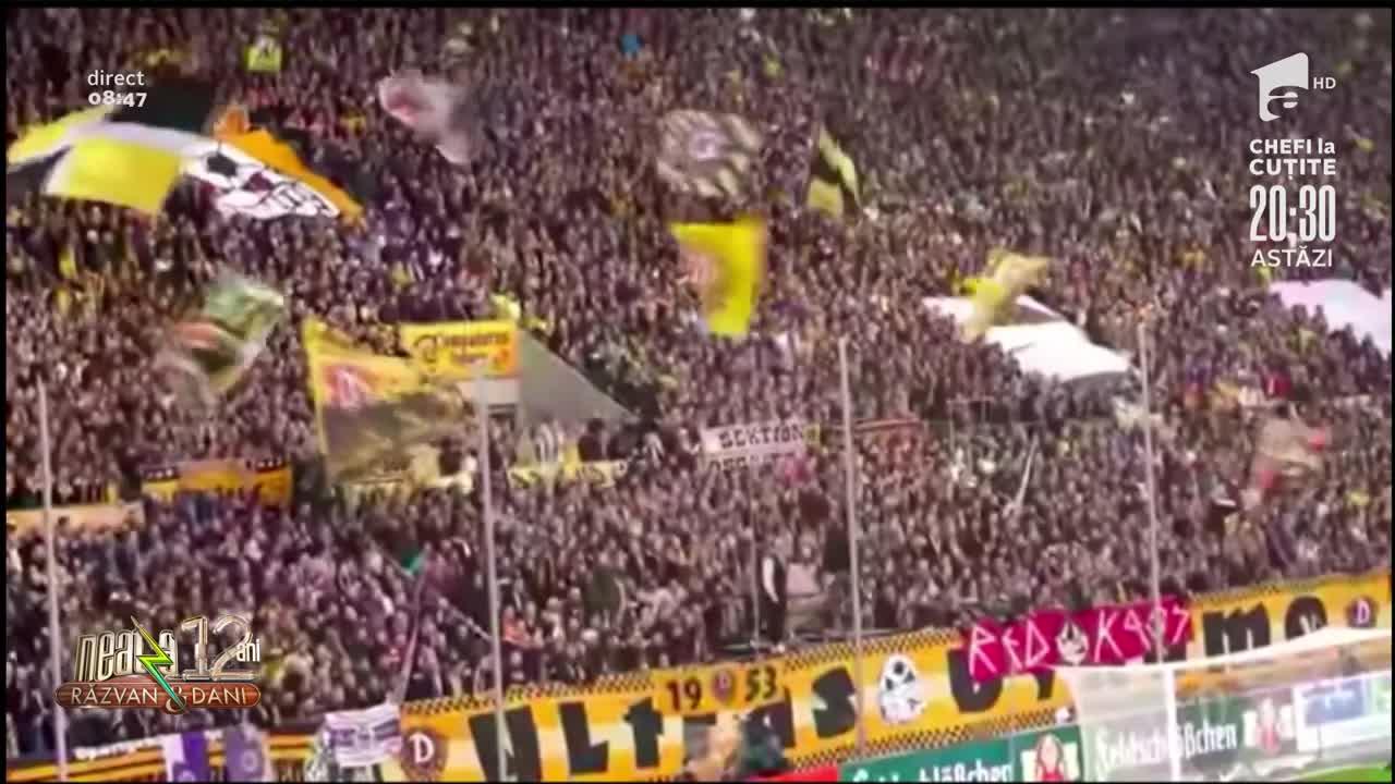 Filmare de senzație pentru toți fanii fotbalului! Ce au făcut suporterii Dinamo Dresda, în timpul unui meci
