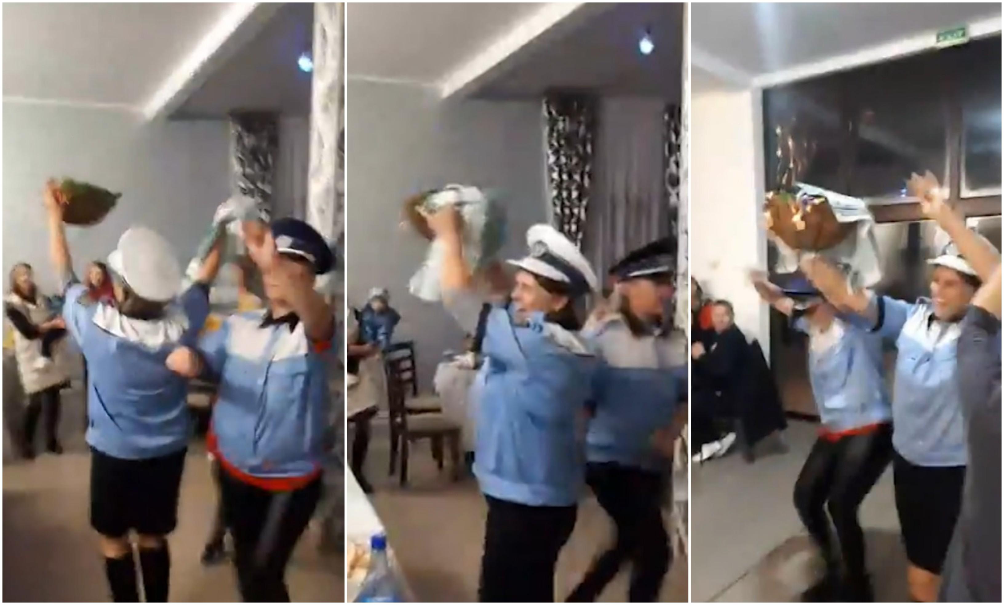 Imagini cu infirmierele care au dansat găina costumate în polițiste. Femeile au dosar penal pentru uzurparea de calităţi oficiale