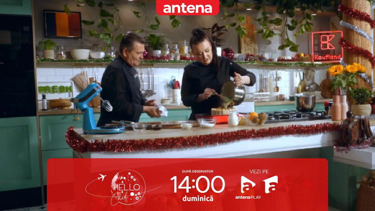 Hello Chef sezon 4, episodul 16 din 11 decembrie 2022. Roxana Blenche și Nea Marin au făcut o super rețetă de tort diplomat