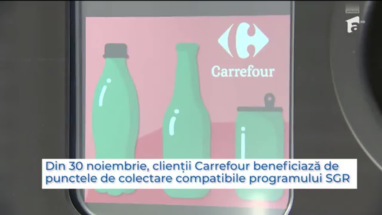 Cum recuperezi banii dacă achiziționezi produse cu eticheta SGR la Carrefour. Clienții pot beneficia de vouchere cadou