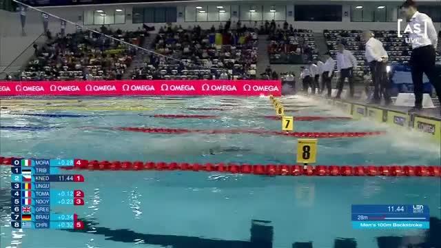 Andrei Ungur, medaliat cu bronz la proba de 100 de metri spate la CE de înot în bazin scurt. Prestația, în AntenaPLAY