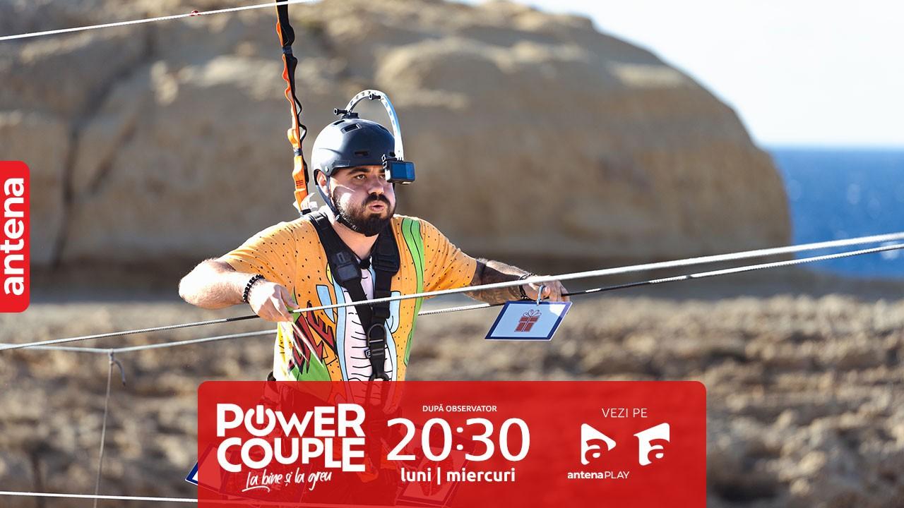 Power Couple România – La bine și la greu, 7 februarie 2024. Cum s-au descurcat Emi și Mădălina la 30 de metri deasupra mării