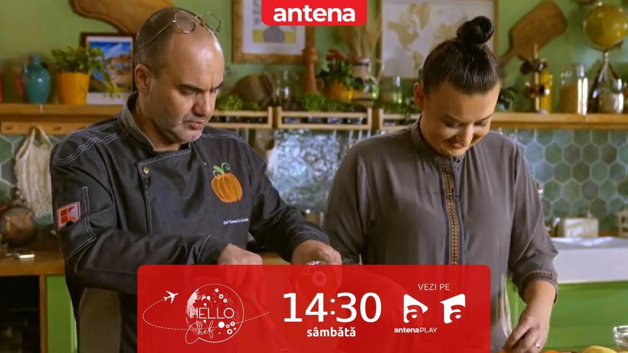 Hello Chef sezon 7, 13 aprilie 2024. Roxana Blenche și chef Samuel Le Torriellec au gătit o rețetă de borș rusesc cu sfeclă
