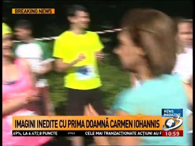 FOTO! Carmen Iohannis a alergat la semimaratonul de la Sibiu! Prima Doamnă a atras toate privirile