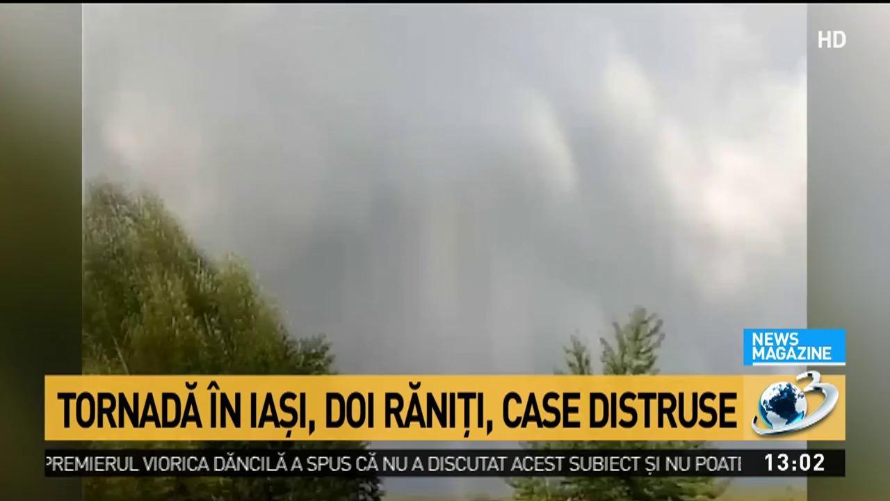 Imaginile dezastrului. O tornadă puternică a făcut prăpăd în Iași. Case distruse, copaci smulși din rădăcini și persoane rănite