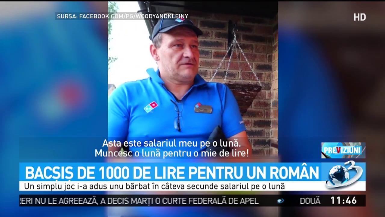 Bacşiş de 1.000 de lire pentru un român care livrează pizza în Anglia. Ovidiu a devenit celebru și în România