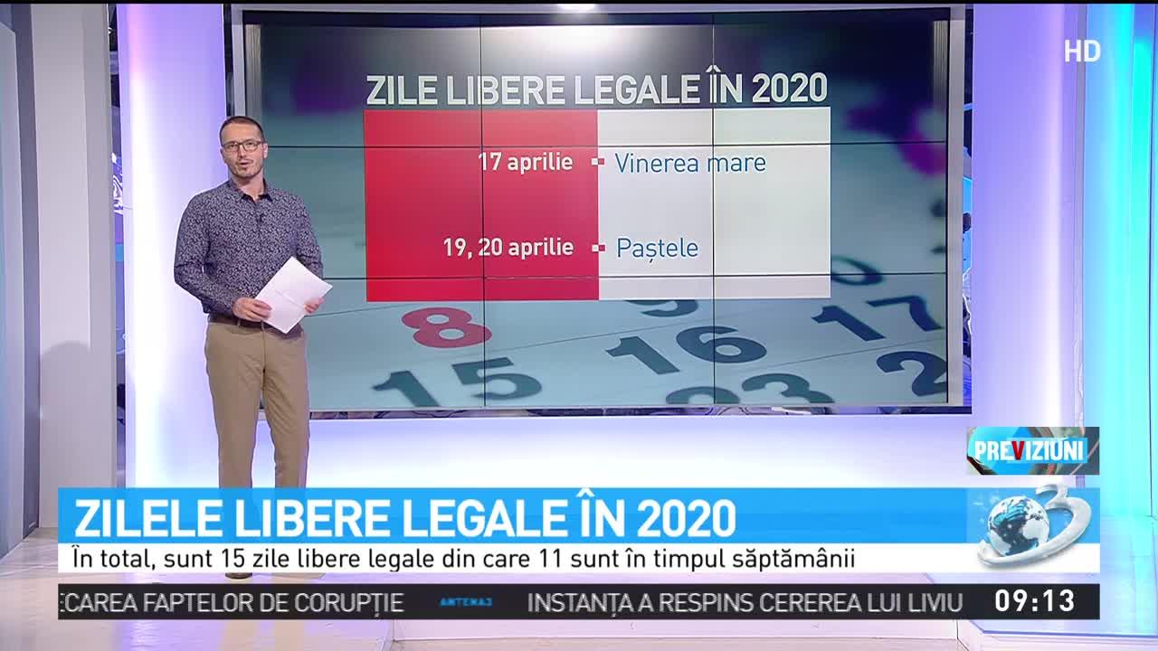 Zile libere 2020. Românii se vor bucura de 15 libere legale! Când vom avea mini-vacanță în noul an