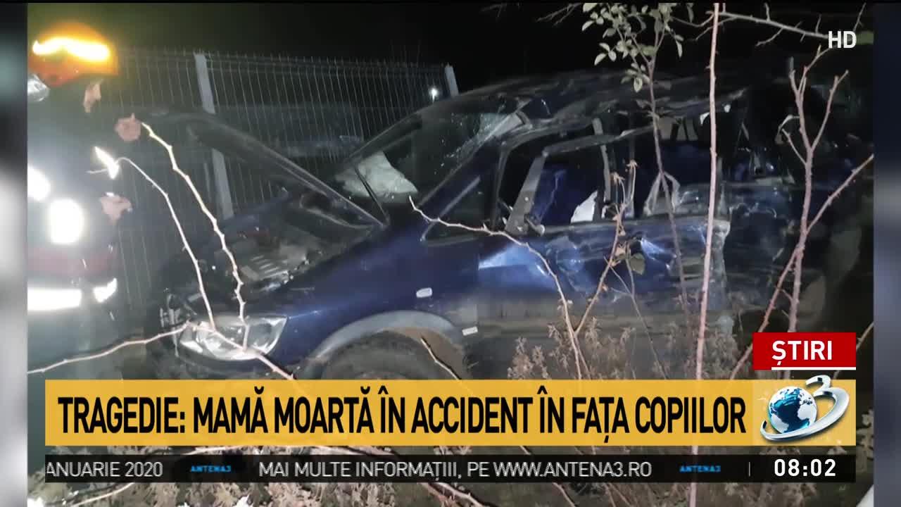 Accident mortal în Giurgiu! Trei copii au rămas fără mamă după un accident cumplit cu mașina - VIDEO