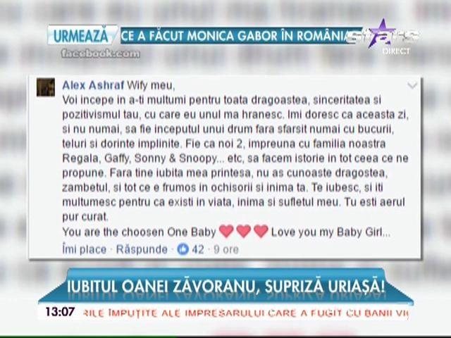 Oana Zăvoranu și-a surprins soţul, chiar de ziua lui de naştere! I-a dăruit o scrisoare, pe care a făcut-o publică: 