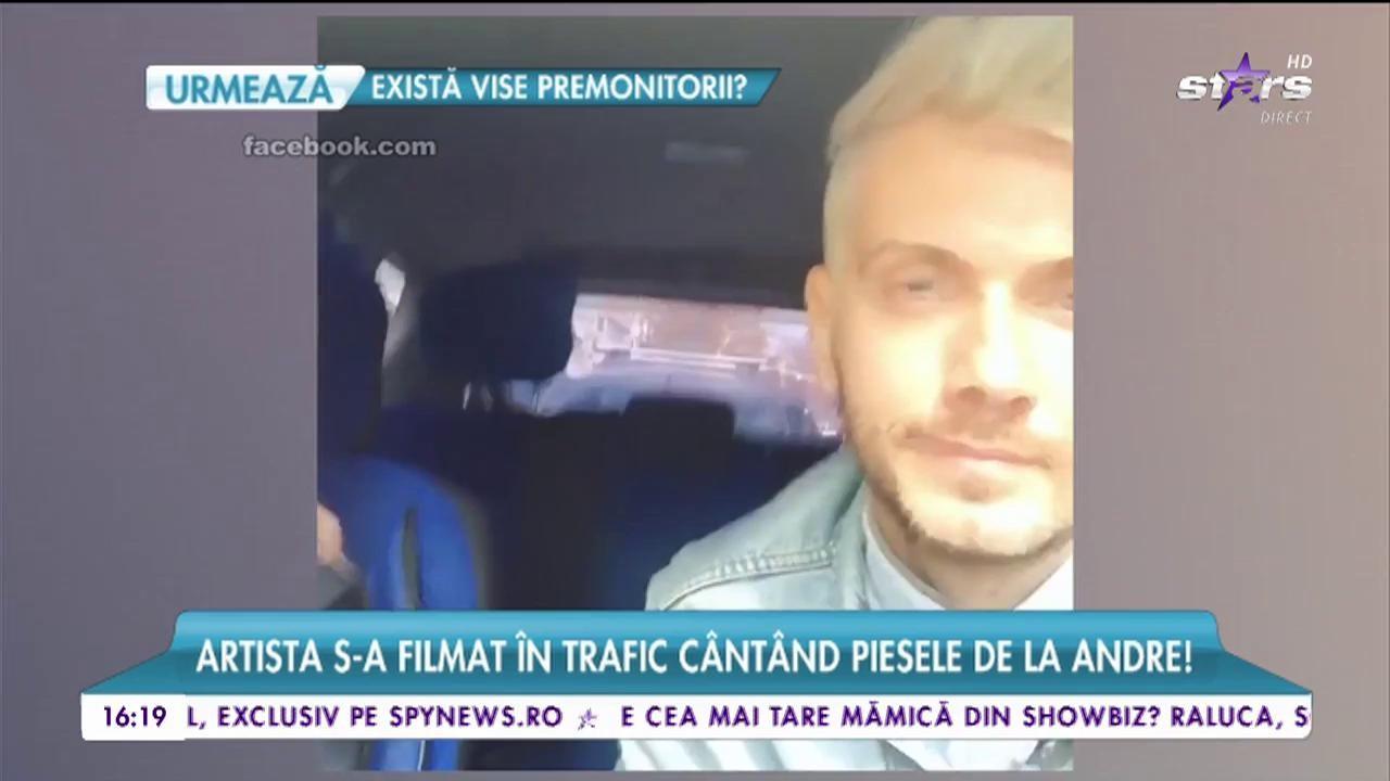 Andreea Bălan, total schimbată cu noul look! Artista s-a filmat în trafic cântând hiturile de la Andre! 