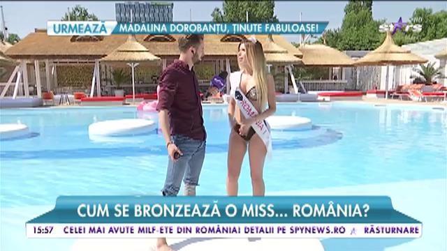 Cum se bronzează o miss... România? La piscină cu una dintre cele mai frumoase femei din ţară! GALERIE FOTO