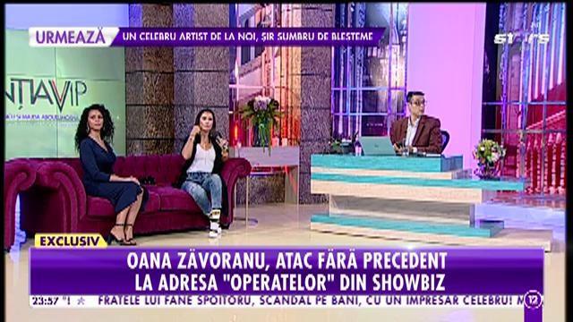(Video) Oana Zăvoranu, derapaj în direct la „Agenția Vip”: „Stai ușor că mă dor țâțele!”