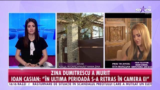Zina Dumitrescu a murit! Rita Mureșan, declarație emoționantă: E dureros când mai pleacă o mamă. M-aș bucura să fie fericită acolo unde este''