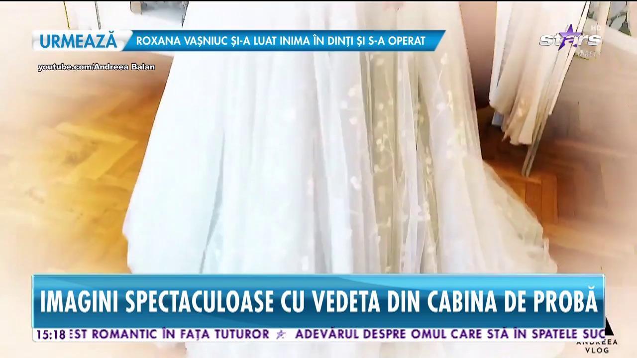 Primele imagini cu Andreea Bălan în rochie de mireasă! Artista va schimba trei ținute în ziua nunții
