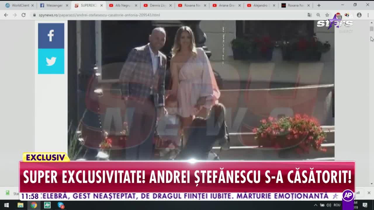 Andrei Ștefănescu s-a căsătorit! Primele imagini de la nuntă! „Am ținut secret total” - Video