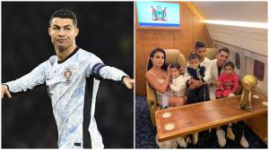 Cristiano Ronaldo, imagini inedite alături de Moș Crăciun, în vacanța din Laponia cu familia. Cum s-au filmat aceștia