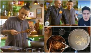 Hello Chef sezon 7, 4 mai 2024. Roxana Blenche și chef Samuel Le Torriellec au gătit o rețetă de paste bolognese
