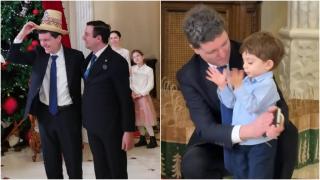 Crăciun la Cotroceni: Nicușor Dan și familia au întâmpinat colindătorii. Imagini adorabile cu mezinul Președintelui României