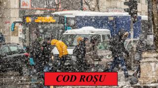 Cod roșu de ninsori și vânt puternic. În ce zone ale țării vor fi rafale de peste 120 km/h și vizibilitate redusă