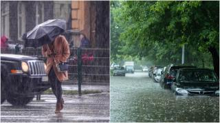 Jumătate de țară, sub cod portocaliu și cod galben de ploi și vijelii. Se vor înregistra cantităţi de apă însemnate