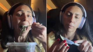O femeie a devenit ținta criticilor, după ce și-a pregătit o salată în avion. Ce i-a nemulțumit pe călători, dar și pe internauți