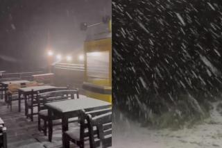 Ninge ca-n povești în Poiana Brașov, la mijlocul lunii octombrie! Imagini spectaculoase cu zăpada care s-a așternut pe Postăvaru