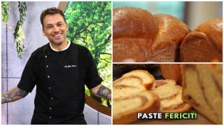 Rețeta de cozonac pufos ca la bunica a lui chef Ștefan Popescu. Secretele sale pentru desertul de pe masa de Paște