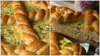 Rețetă de pască cu brânză sărată, ceapă verde și șuncă. Preparatul inedit care nu trebuie să lipsească de pe masa de Paște